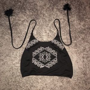 Black and white halter top